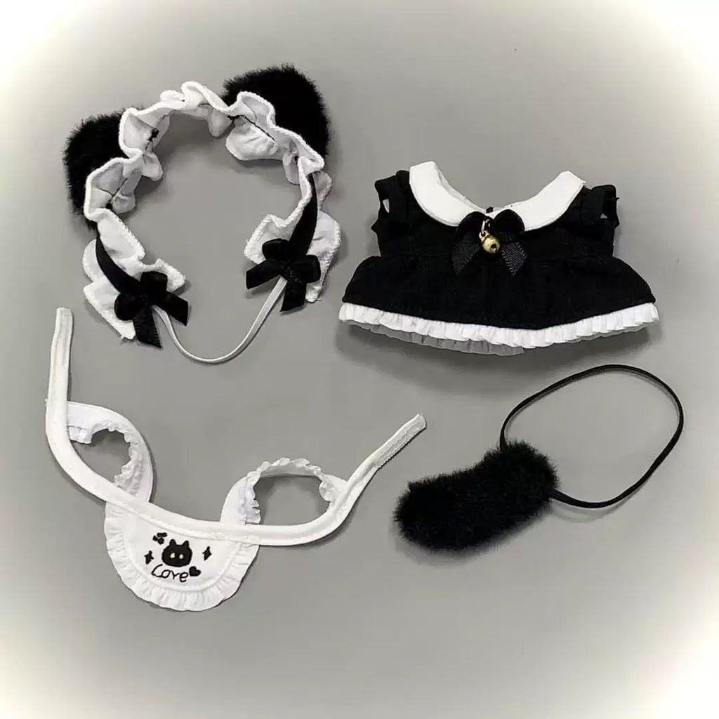 猫咪小女仆10cm娃衣棉花娃娃可爱公主裙替换装自嘲熊海星体正常体