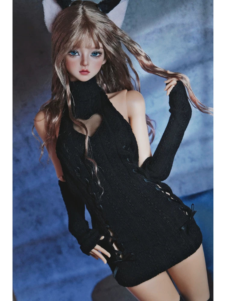bjd衣服3分4分6分blythe 爱心毛线裙  套装bjd娃娃衣服配件毛线裙