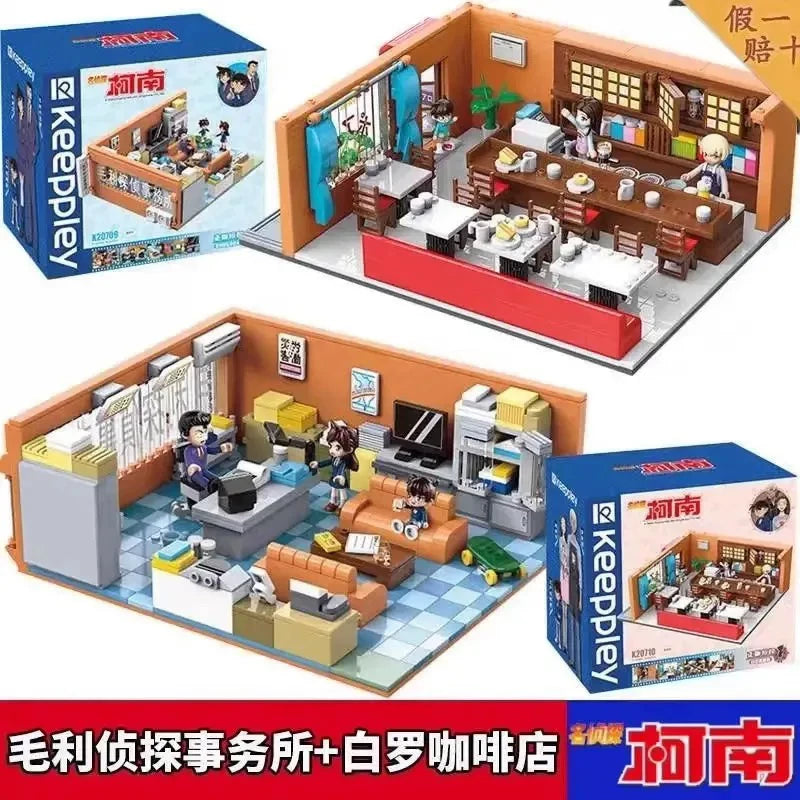 Keeppley Detective Conan Mouri Detective Agency 3-Storey Building Block Set Anime Architecture Model Toy Gift