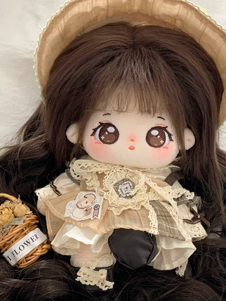 巧芙正版棉花娃娃女20cm玩偶有骨毛绒玩具假发衣服儿童端午节礼物