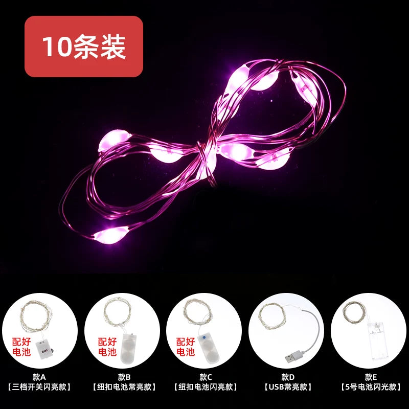 Mini LED Copper Wire Fairy Lights, Starry String Lights for Gift Boxes, Flower Bouquets, Crafts & Birthday Party Decor