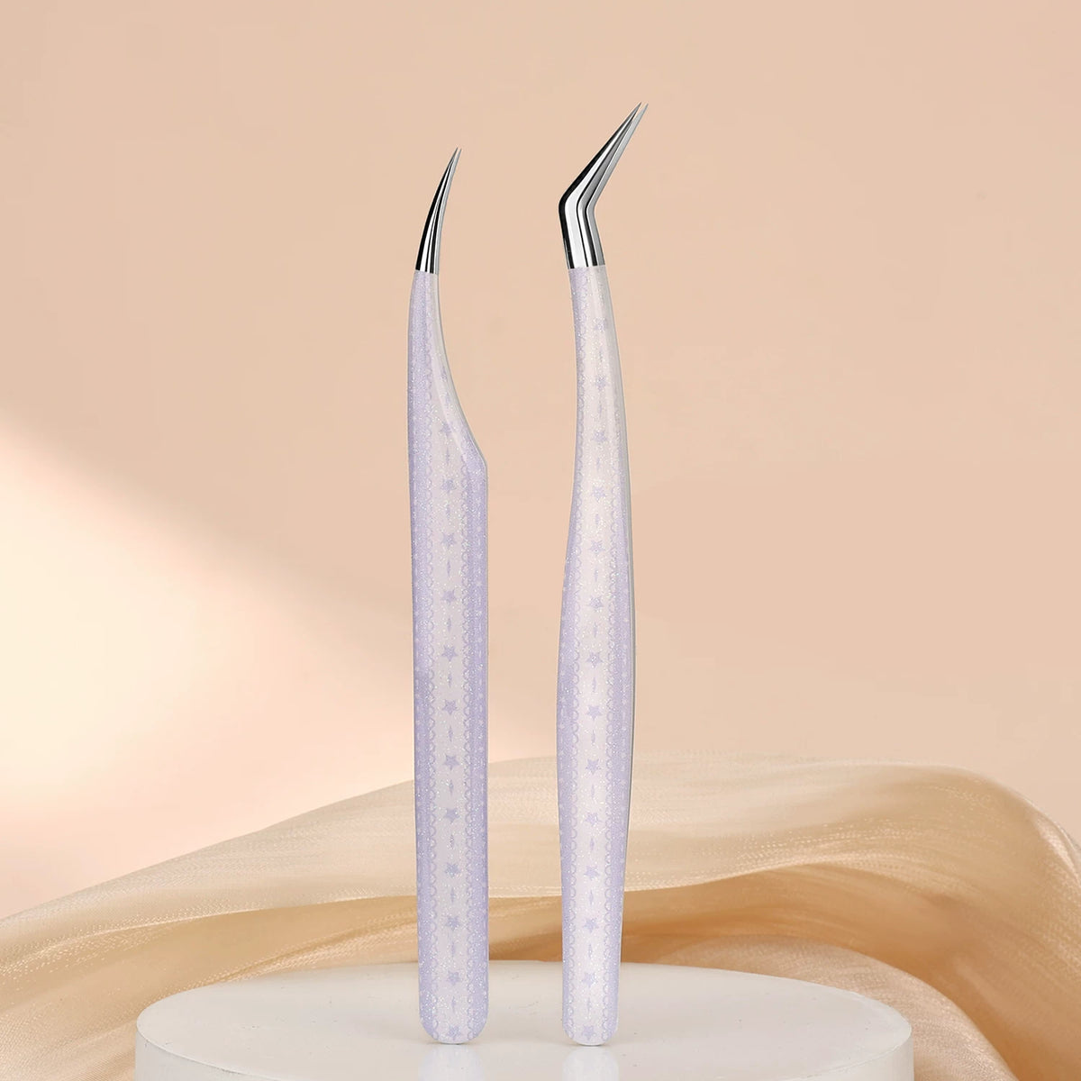 Precision Craft Tweezers for Scrapbooking & Stickers - Glitter Resin Curved & Dolphin Tip Tweezers for DIY Journaling, Crafts & Nail Art