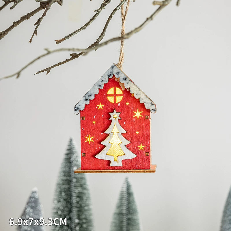 Christmas Light-Up Miniature Village House Set, DIY Winter Snow Landscape Mantel & Tabletop Decor