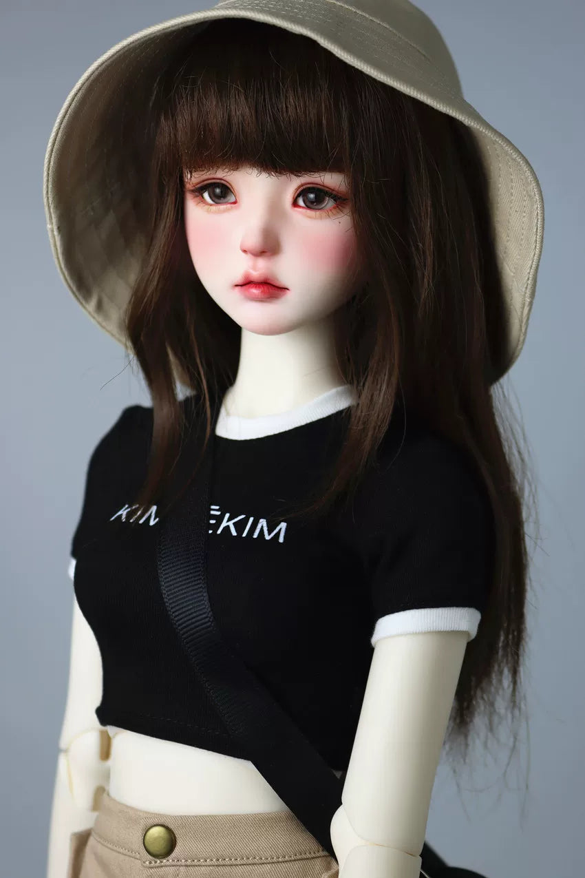 bjd3分4分娃衣 背心 工装裙 渔夫帽