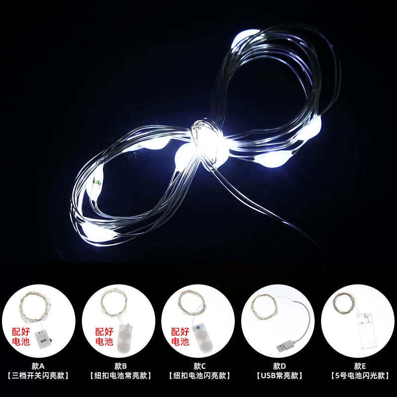 Mini LED Copper Wire Fairy Lights, Starry String Lights for Gift Boxes, Flower Bouquets, Crafts & Birthday Party Decor