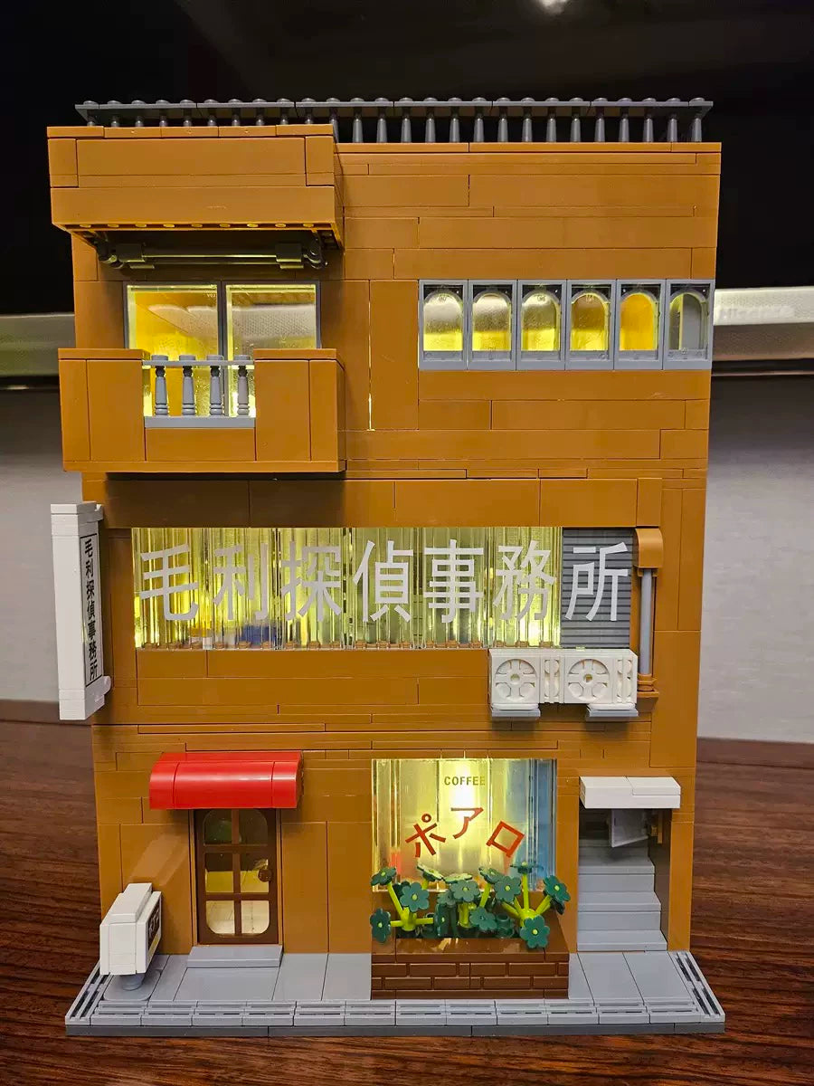 Keeppley Detective Conan Mouri Detective Agency 3-Storey Building Block Set Anime Architecture Model Toy Gift