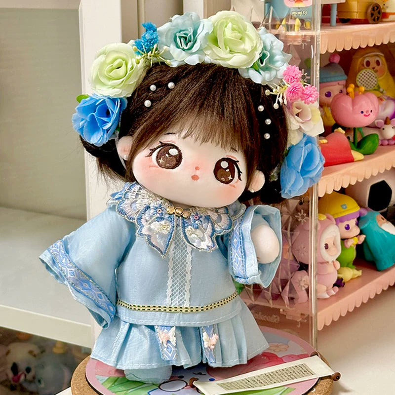 巧芙棉花娃娃正版女20cm公仔玩偶簪花汉服娃衣可换装古风衣服套装