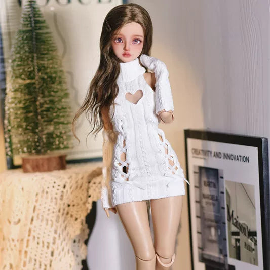 bjd衣服3分4分6分blythe 爱心毛线裙  套装bjd娃娃衣服配件毛线裙