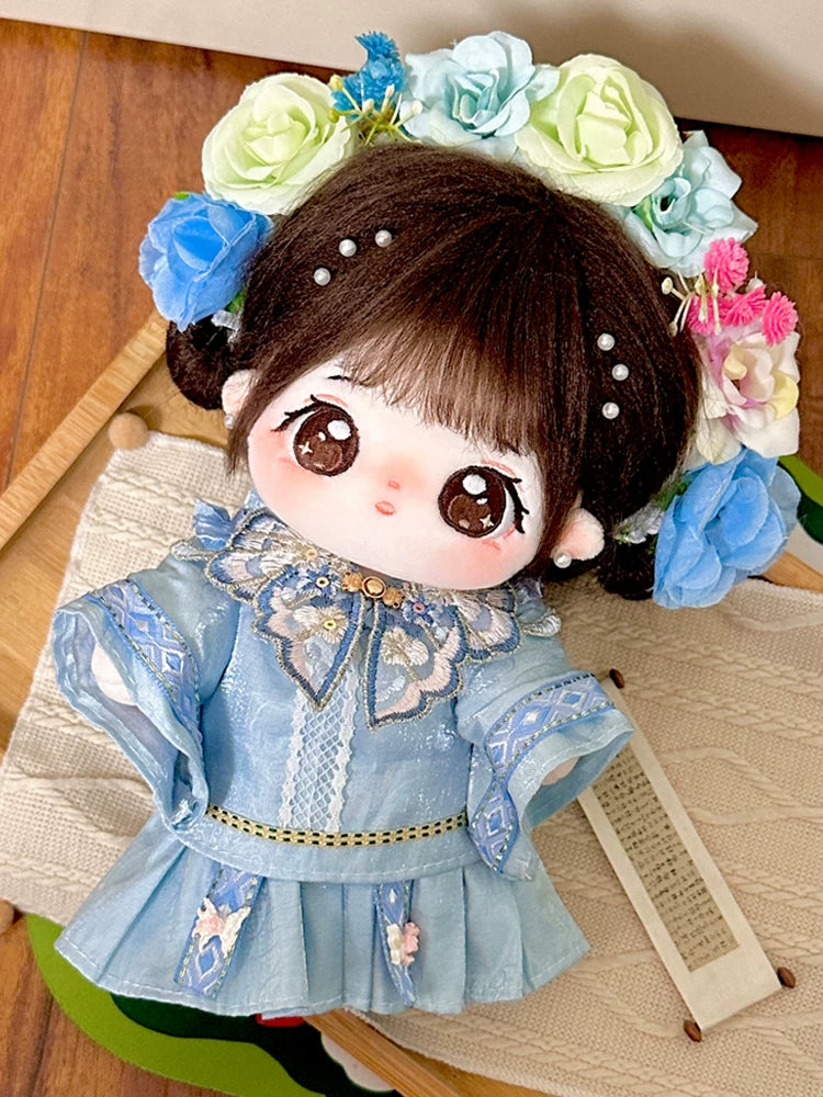 巧芙棉花娃娃正版女20cm公仔玩偶簪花汉服娃衣可换装古风衣服套装