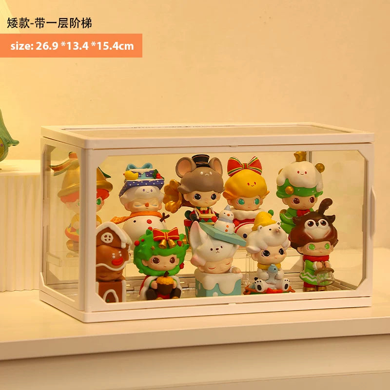 手办展示盒盲盒收纳展示架泡泡玛特娃娃收纳框积木透明防尘收藏柜