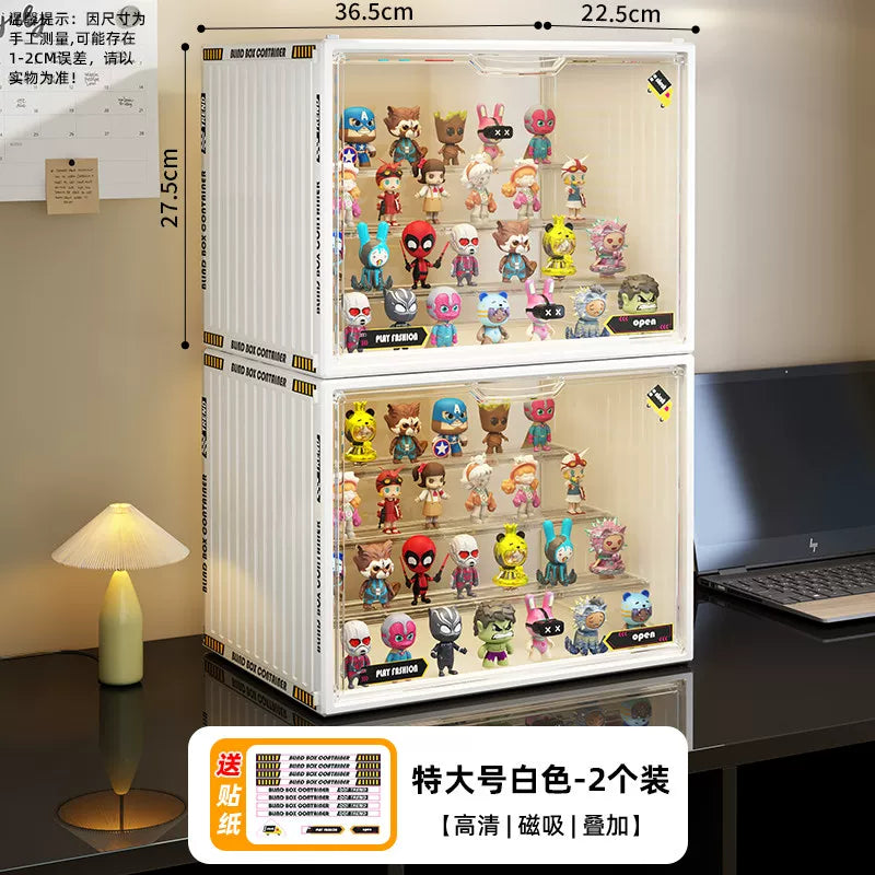 盲盒收纳展示架手办子透明防尘柜娃娃公仔玩偶摆件亚力克泡泡玛特