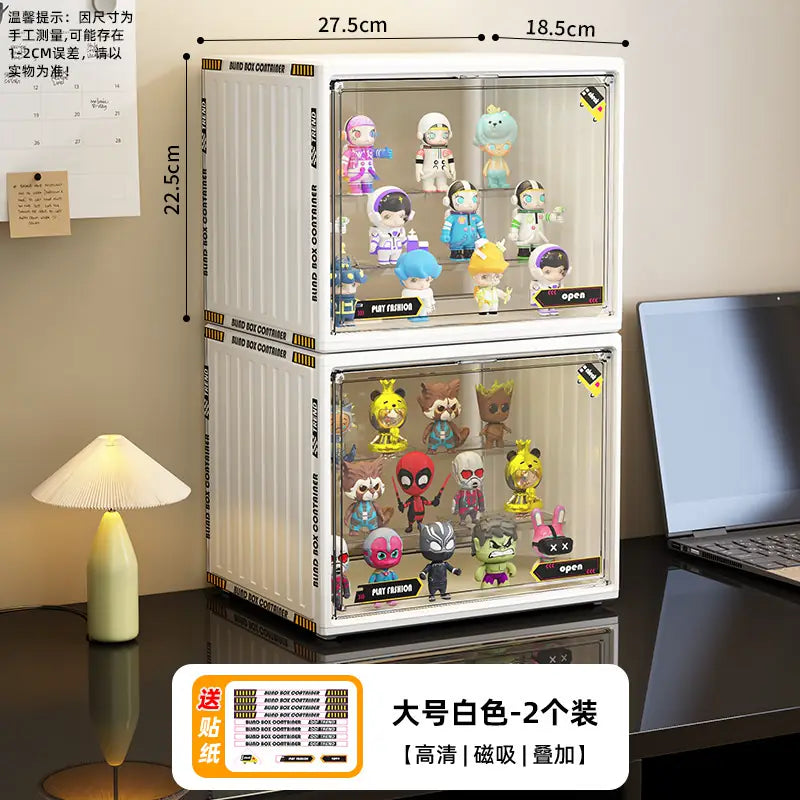 盲盒收纳展示架手办子透明防尘柜娃娃公仔玩偶摆件亚力克泡泡玛特