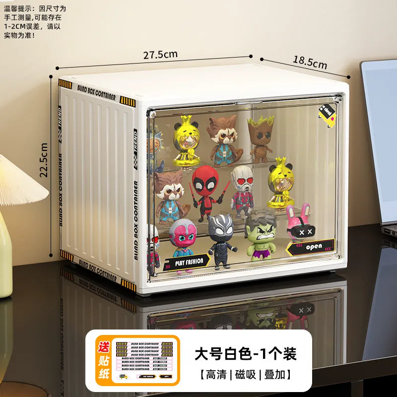 盲盒收纳展示架手办子透明防尘柜娃娃公仔玩偶摆件亚力克泡泡玛特