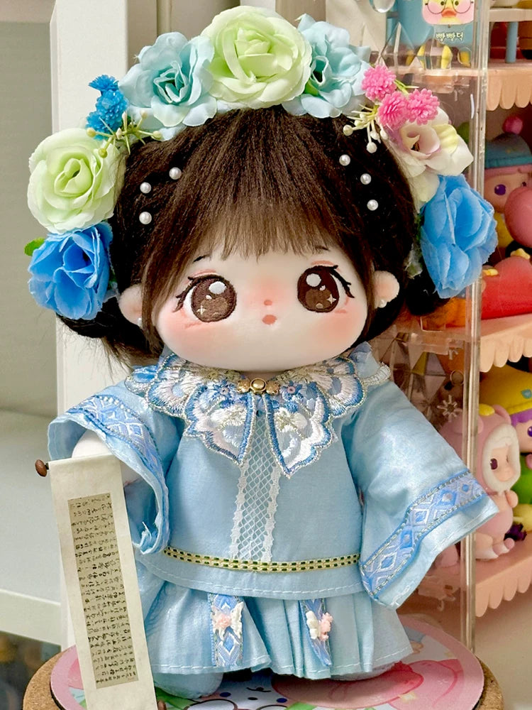 巧芙棉花娃娃正版女20cm公仔玩偶簪花汉服娃衣可换装古风衣服套装