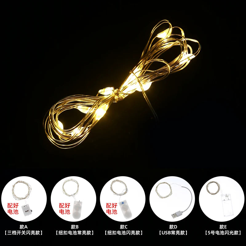 Mini LED Copper Wire Fairy Lights, Starry String Lights for Gift Boxes, Flower Bouquets, Crafts & Birthday Party Decor