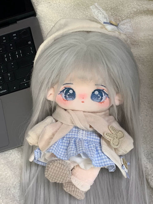 泠月棉花娃娃女正版20cm公仔毛绒玩具有骨架玩偶娃衣儿童生日礼物
