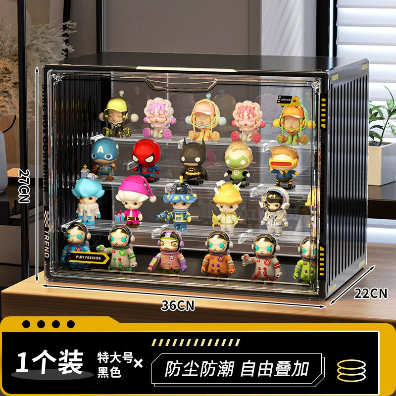 盲盒收纳展示架手办子透明防尘柜娃娃公仔玩偶摆件亚力克泡泡玛特
