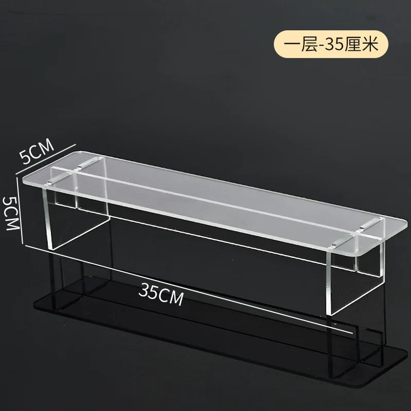 盲盒收纳展示架亚克力阶梯置物架适用于泡泡玛特手办小摆件陈列柜