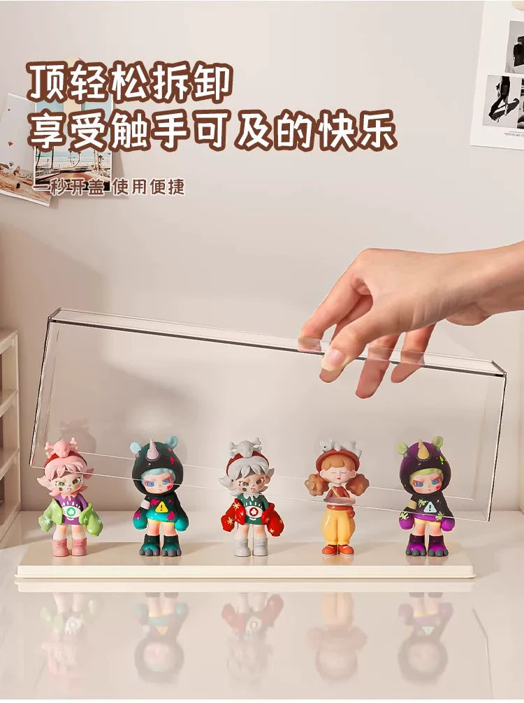透明亚克力适用泡泡玛特手办展示架防尘收纳盒公仔盲盒萌粒柜扭蛋