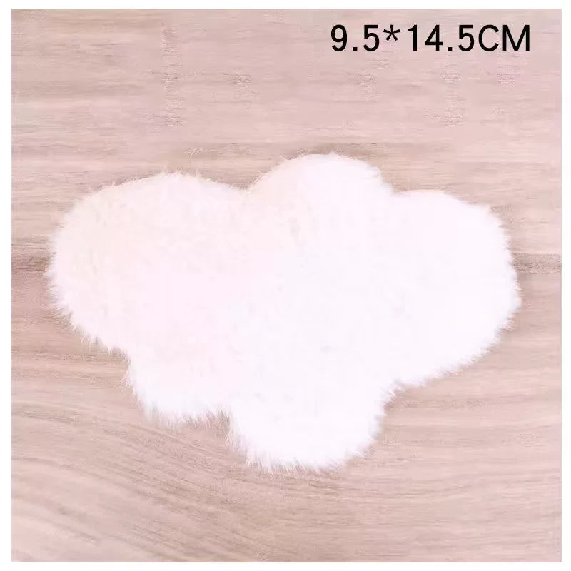 1:12 Miniature Dollhouse Plush Rug Soft Faux Fur Carpet Floor Mat for 1/6 BJD Doll Room Decor